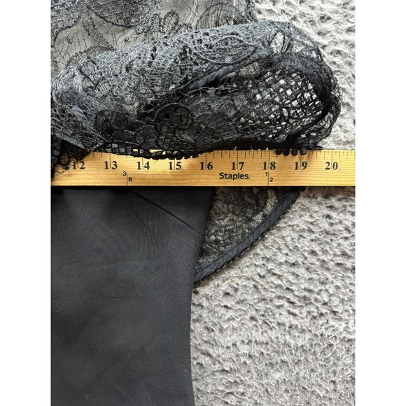 Self-Portrait Lace & Bow Accent Mock Neck Mini Shift Dress Black Womens Size 6 - Picture 14 of 16